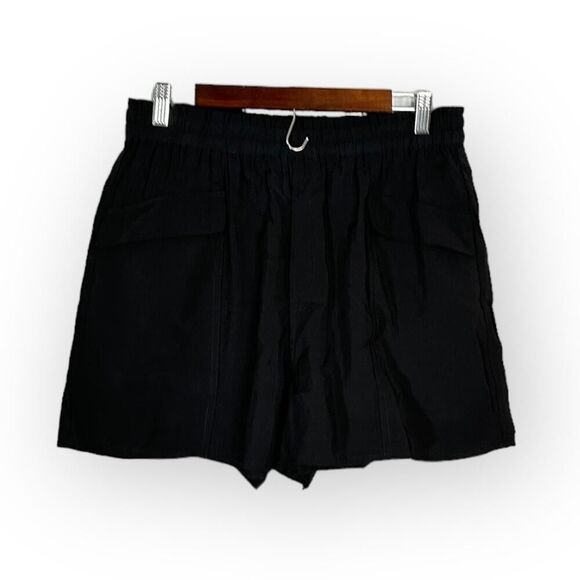 Madewell Pull-On Cargo Shorts Women's Medium Black Softdrape Elastic Waist NWT - Picture 3 of 12